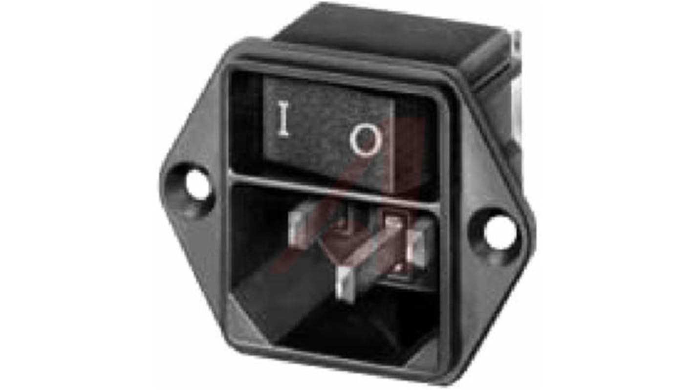 Schurter C14 Panel Mount IEC Connector Male, 10A, 250 V