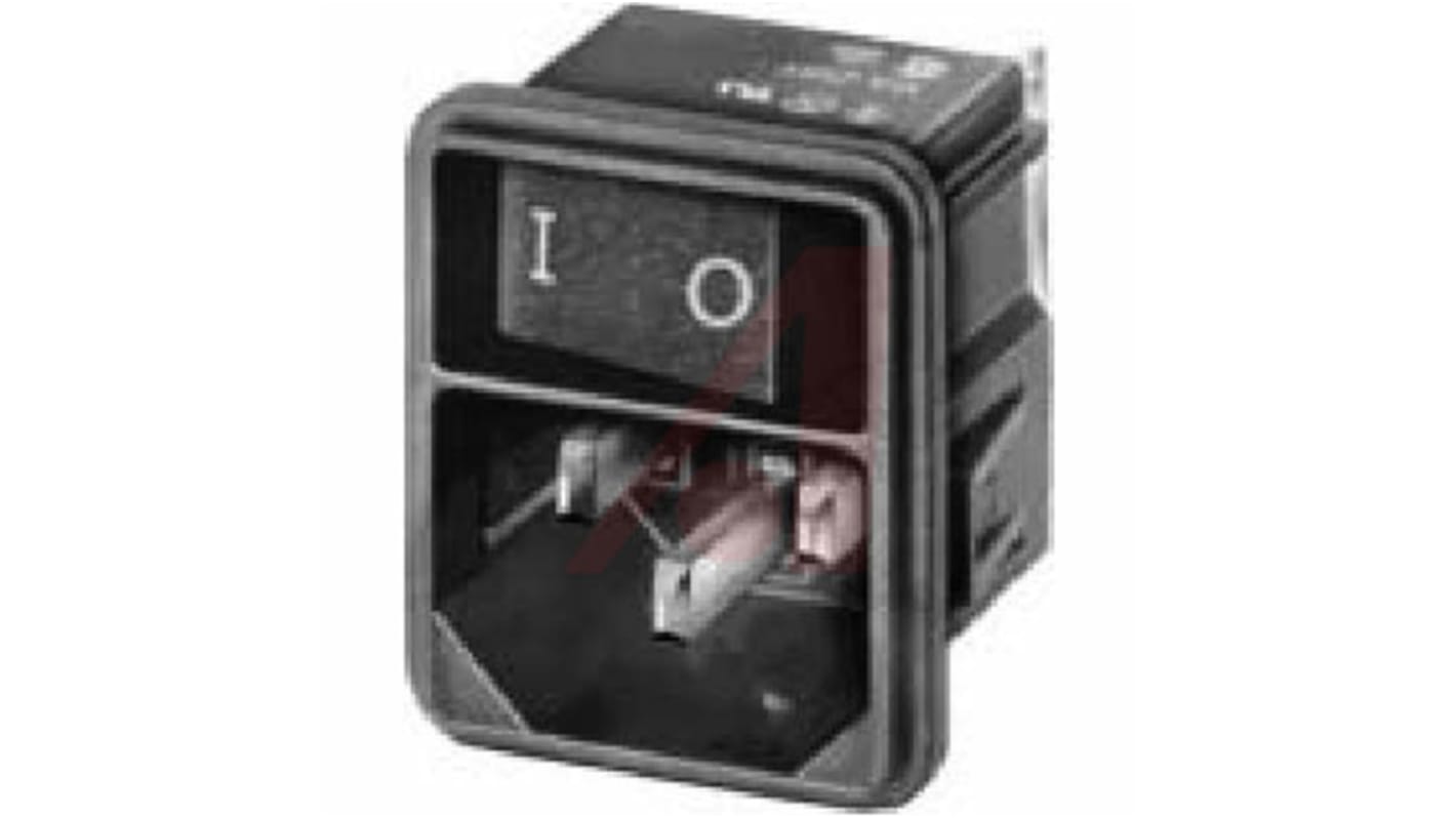 Schurter C14 Snap-In IEC Connector Male, 10A, 250 V