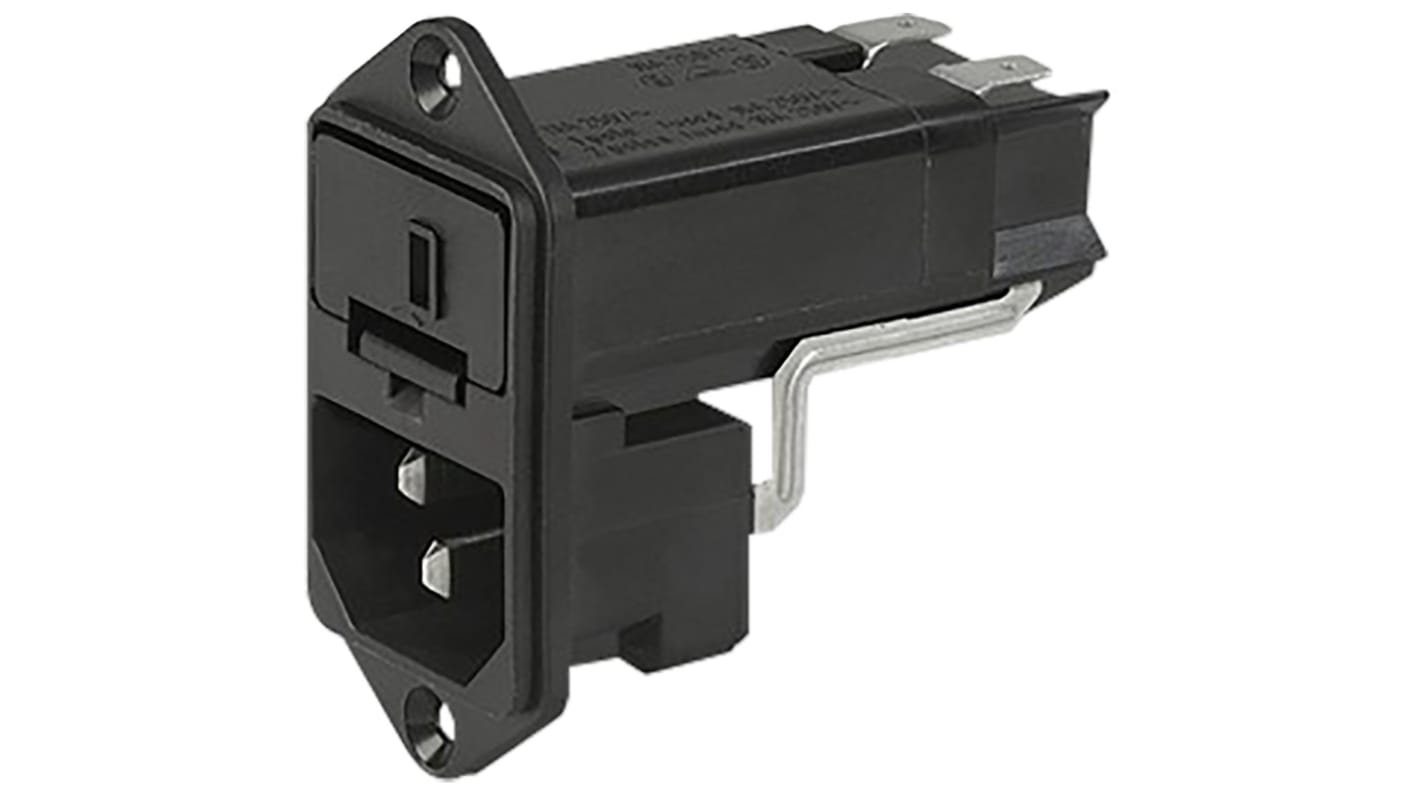 Schurter C14插头 IEC连接器, 面板安装, 125 v 、 250 v, 10A, 2个6.3 x 32mm保险丝