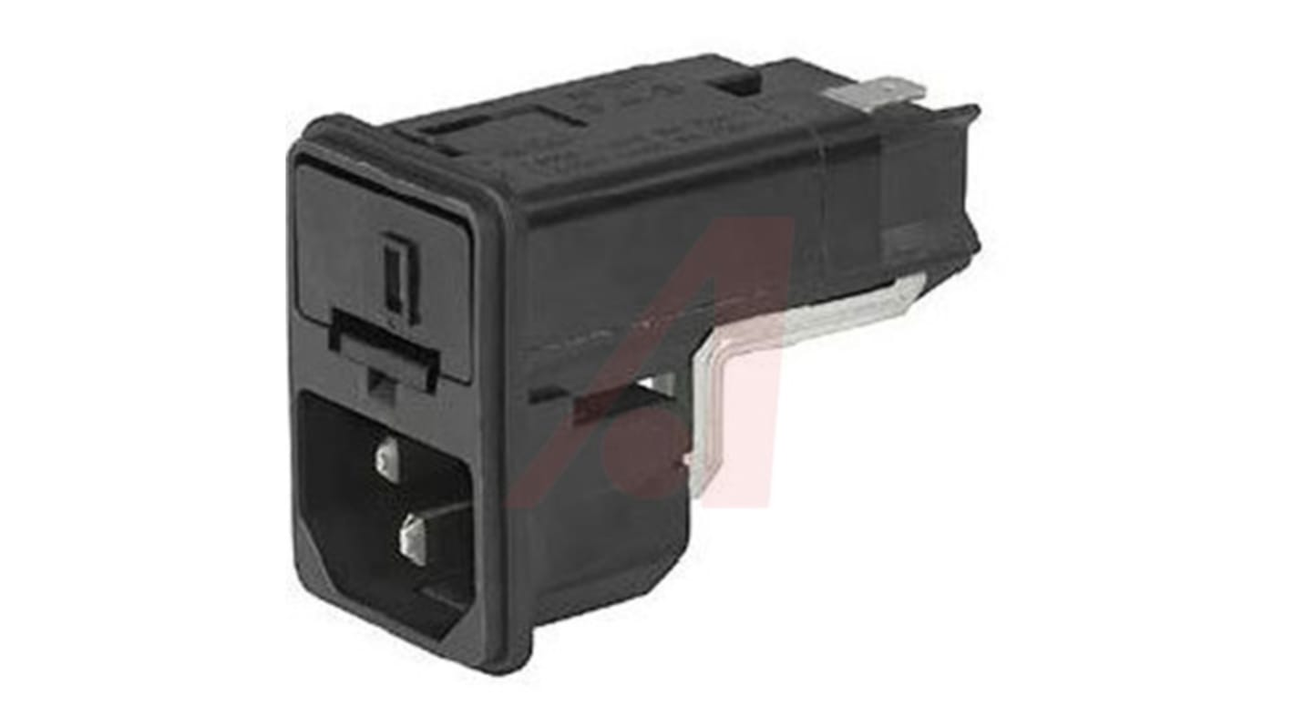 Schurter C14 Snap-In IEC Connector Male, 10A, 125 V, 250 V, Fuse Size 6.3 x 32mm