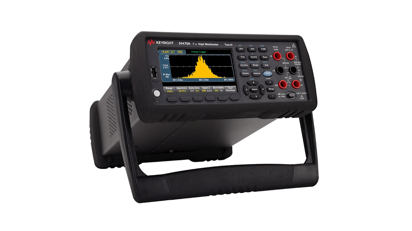 Keysight 34470A, Tisch TFT WQVGA Digital-Multimeter, CAT II 1000V ac / 10A ac, 100MΩ, ISO-kalibriert