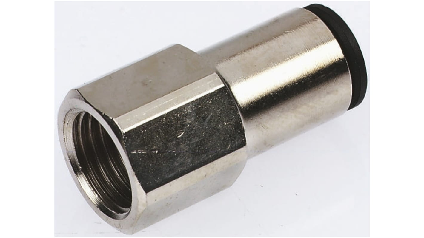 Legris LF3000 Series Straight Threaded Adaptor, G 1/8 Female to Push In 4 mm, Threaded-to-Tube Connection Style