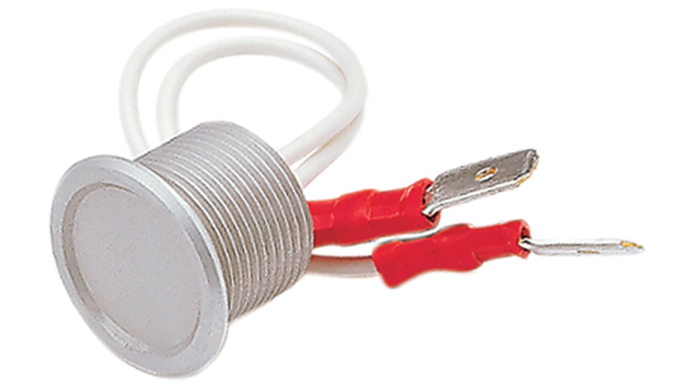 Schurter Piezo Switch, SPST-NO, Free Polarity, IP67, IP69K, Quick Connect, 100 mA, -40 → +85°C Natural Aluminium