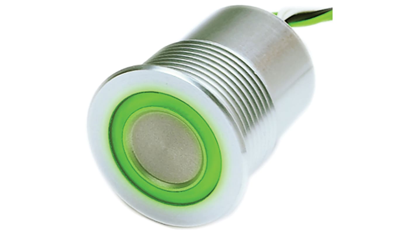 Schurter Illuminated Piezo Switch, SPST-NO, Free Polarity, IP67, IP69K, Flexible Wire, 100 mA, -40 → +85°C