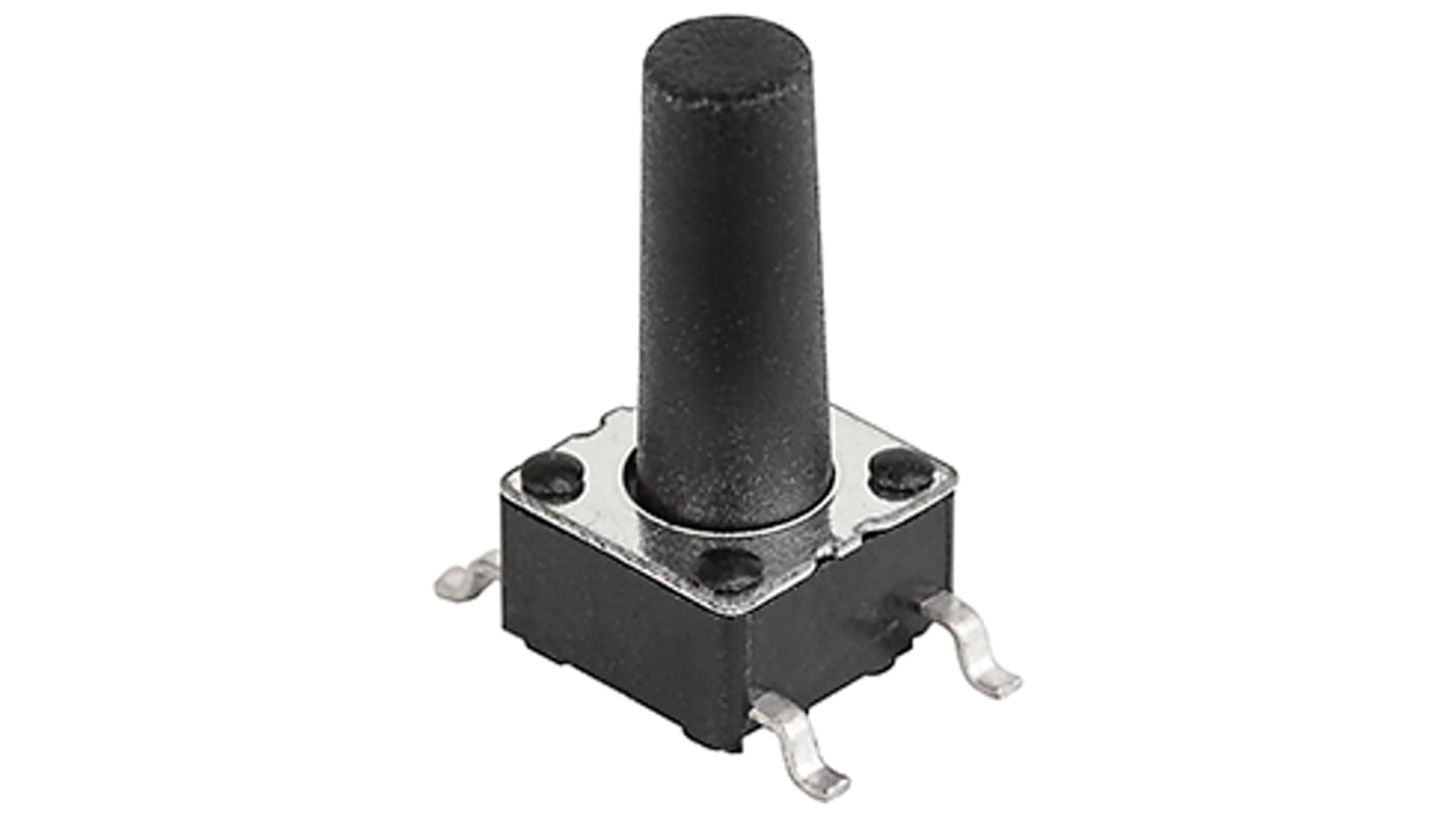 Schurter IP40 Black Button Tactile Switch, SPST 0.8mm Through Hole