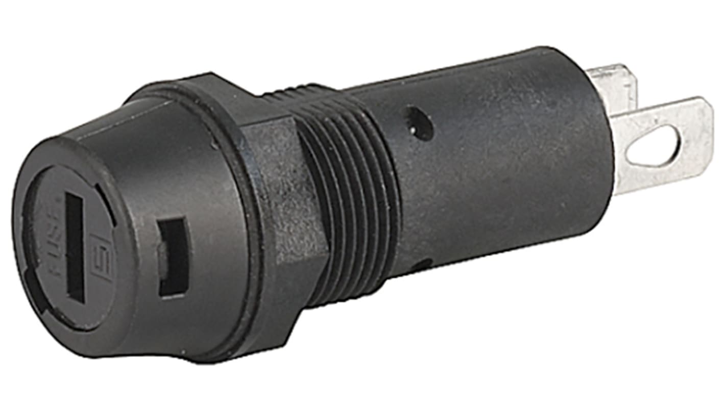 Schurter 10A Panel Mount Fuse Holder for 5 x 20mm Fuse, 1P, 400V ac