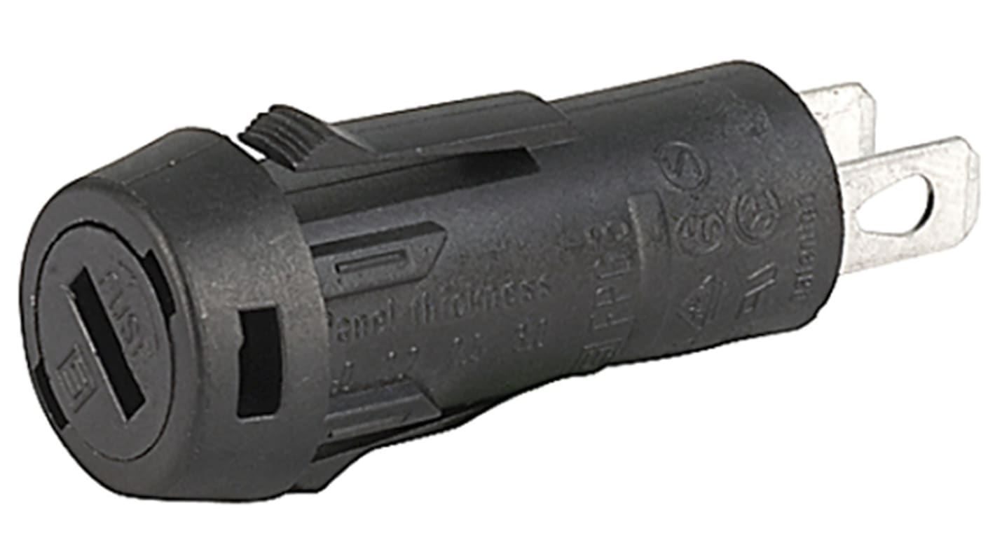 Schurter 10A Panel Mount Fuse Holder for 5 x 20mm Fuse, 1P, 400V ac