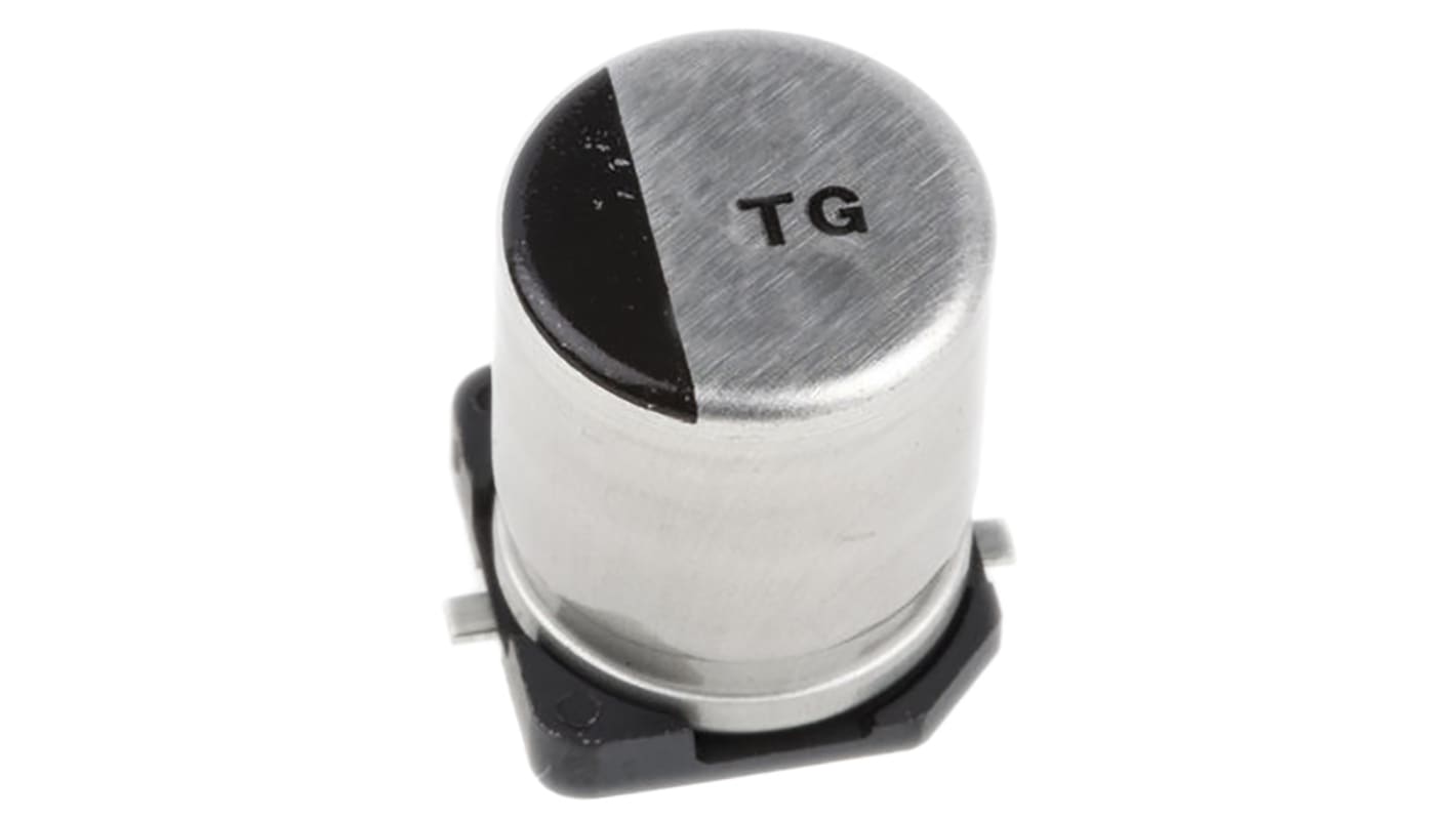 Condensatore Panasonic, serie TG, 100μF, 25V cc, ±20%, +125°C, SMD