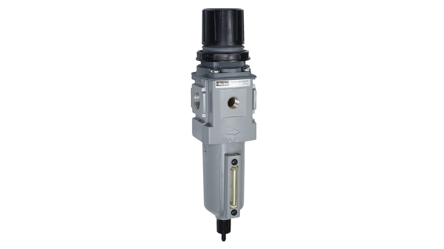 Parker P32 Metal Filter Regulator, 5μm, G 3/8, Automatic, 8 bar
