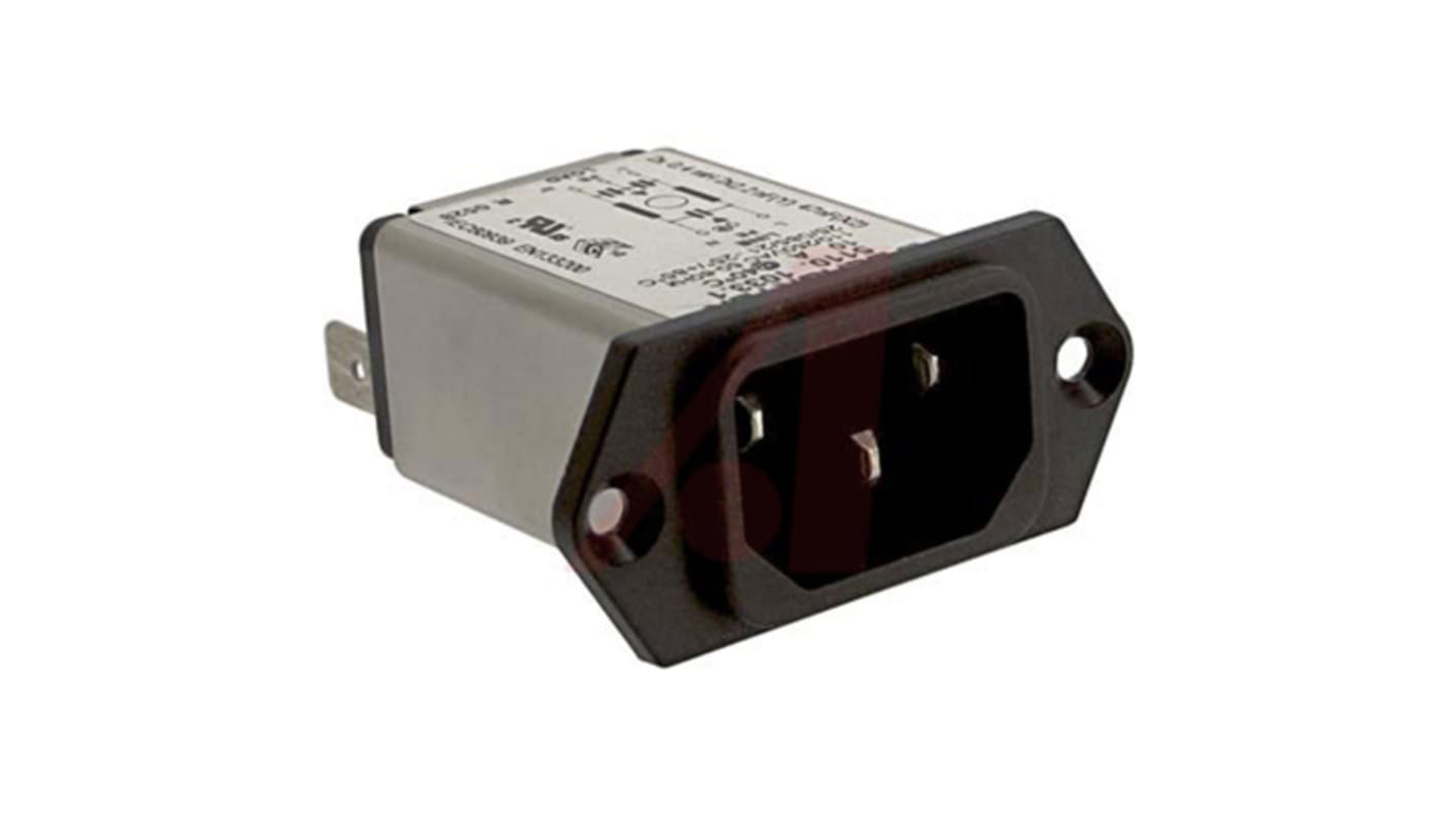 Filtro IEC Schurter con conector C14, 250 V ac, 10A, 50 (IEC) Hz, 60 (UL / CSA) Hz, , con interrruptor de