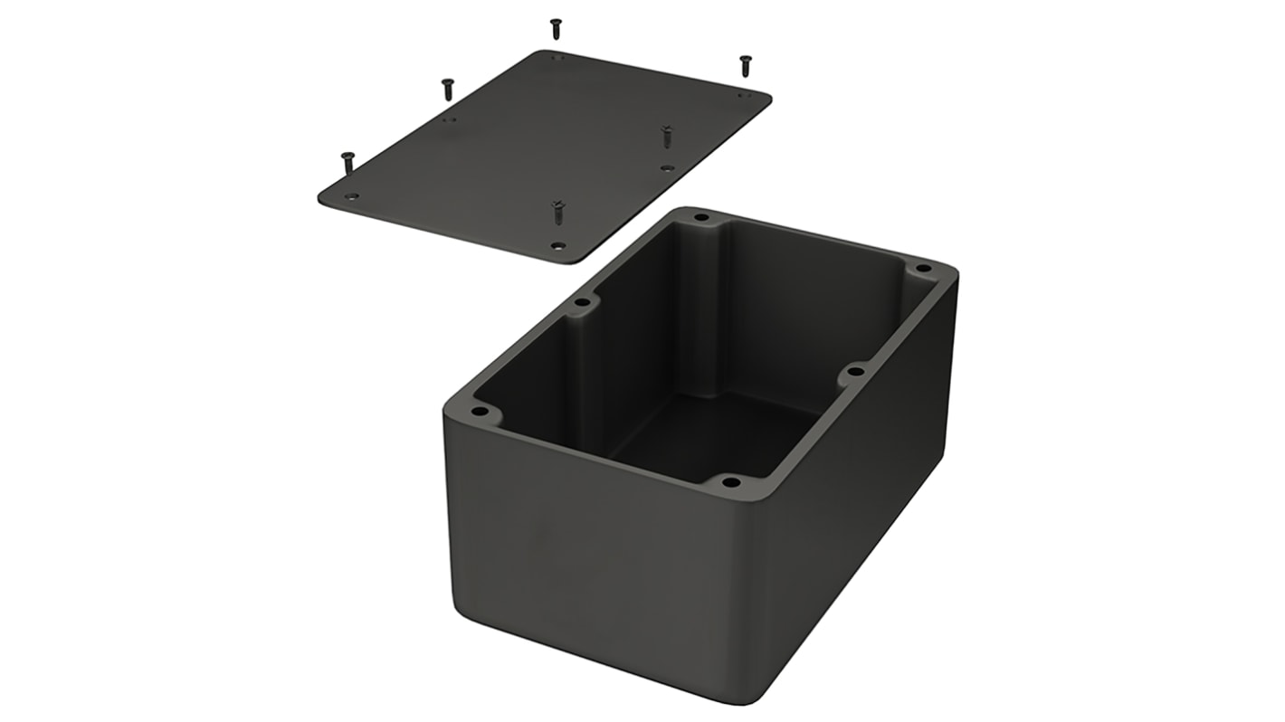 Hammond 1550 Series Black Die Cast Aluminium Enclosure, IP54, Black Lid, 222 x 146 x 105mm