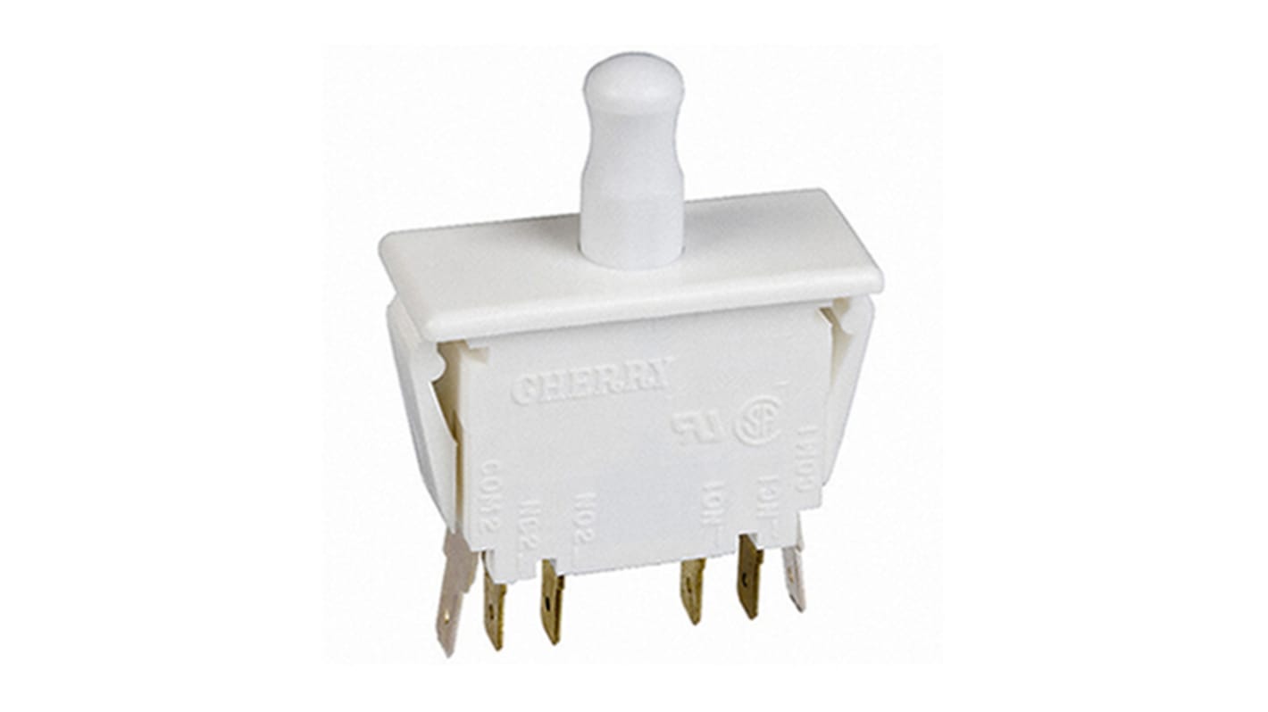 ZF Door Interlock Micro Switch, Plunger, SPDT 100 mA Thermoplastic Polyester, -40 → +85°C