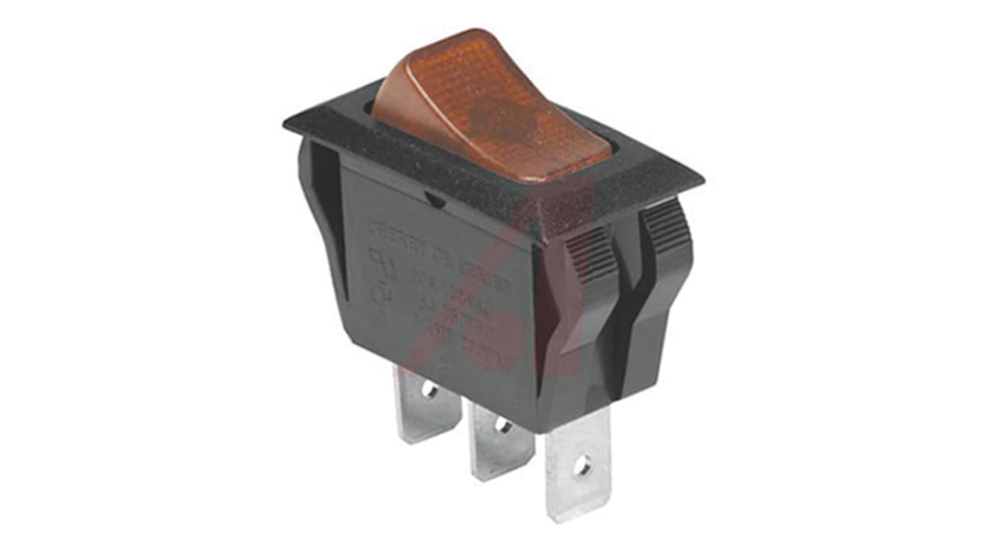 Cherry Illuminated SPST, On-Off Rocker Switch Panel Mount