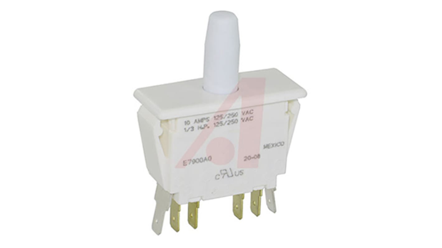 ZF Door Micro Switch, Plunger, DPDT 10 A Thermoplastic Polyester, -40 → +85°C