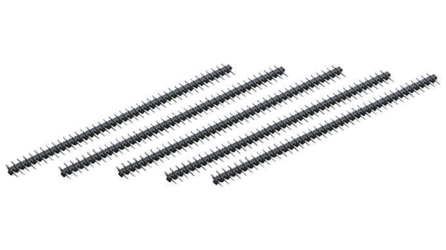 Stelvio Kontek 473 Series Straight Through Hole Pin Header, 40 Contact(s), 2.54mm Pitch, 2 Row(s), Unshrouded