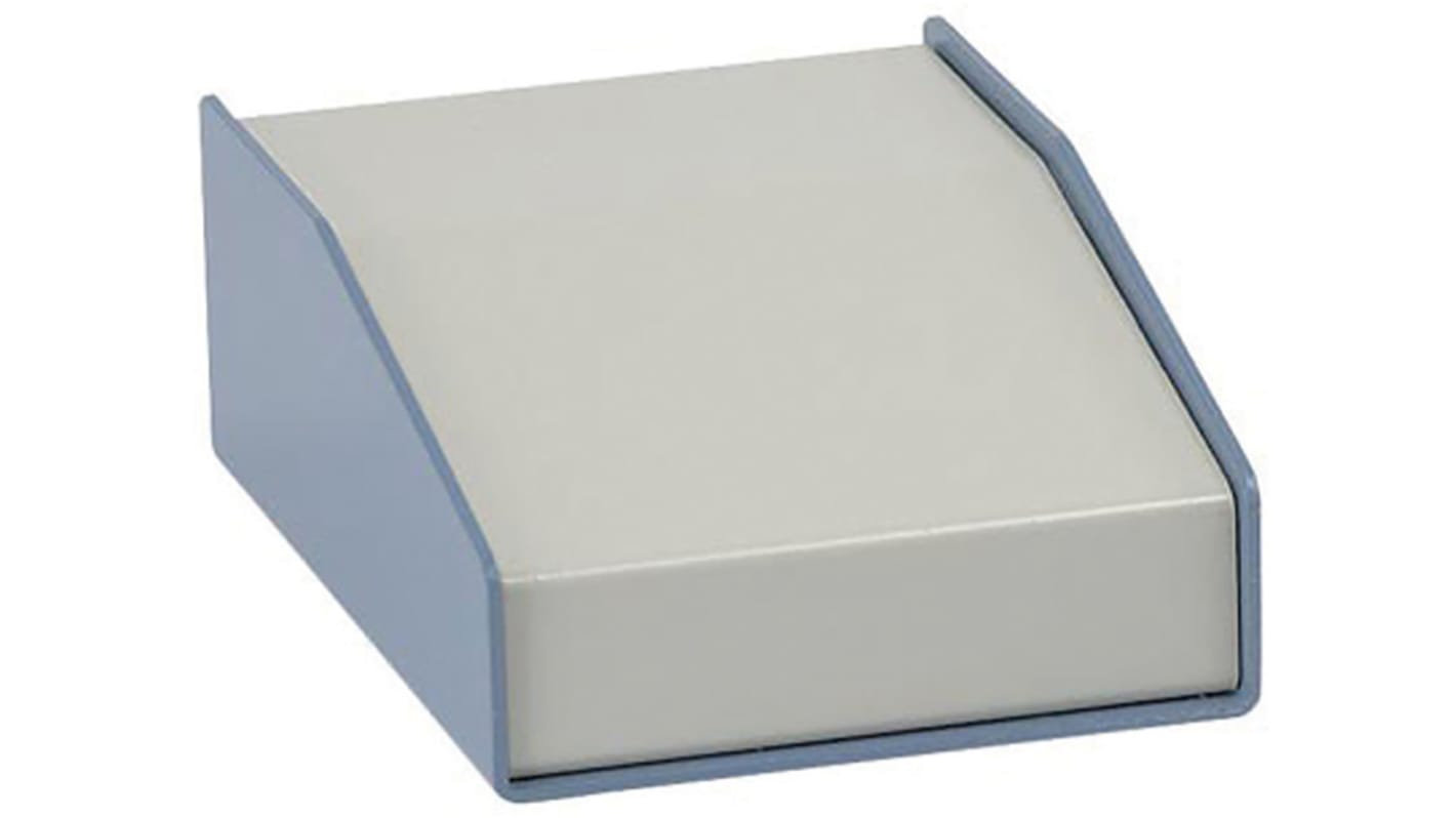 Hammond 1456 Series Beige, Blue Aluminium Desktop Enclosure, Sloped Front, 357 x 183 x 102mm