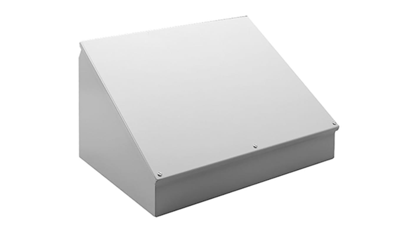 Contenitore per elettronica Hammond con frontale inclinato 406 x 182 x 203mm, in Acciaio, col. Grigio