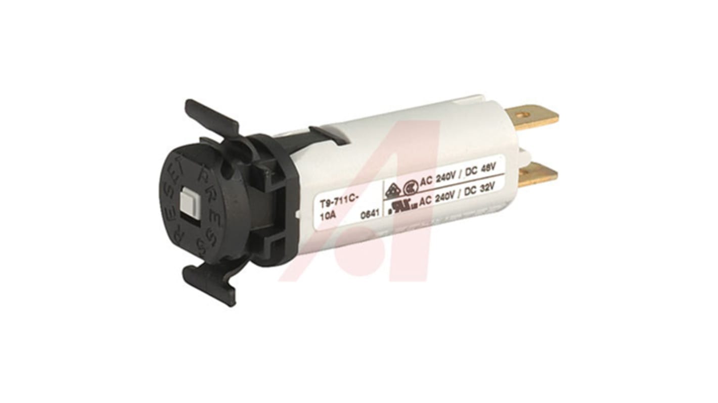 Schurter Thermal Magnetic Circuit Breaker - T9-711 Single Pole Snap In, 4A Current Rating
