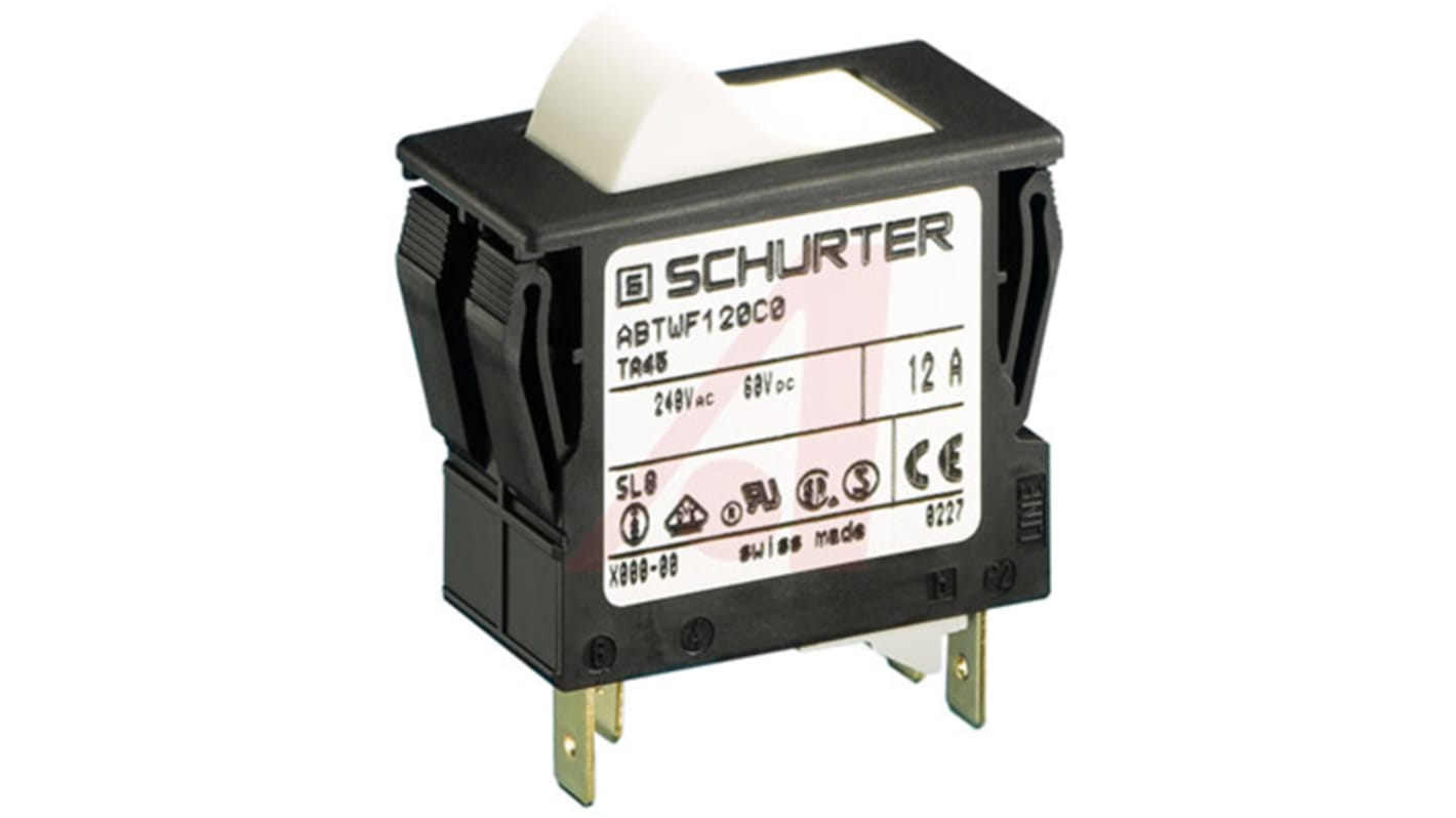 Schurter Circuit Breaker Switch - TA45 2 Pole 60 V dc, 240 V ac Voltage Rating Panel Mount, 5A Current Rating