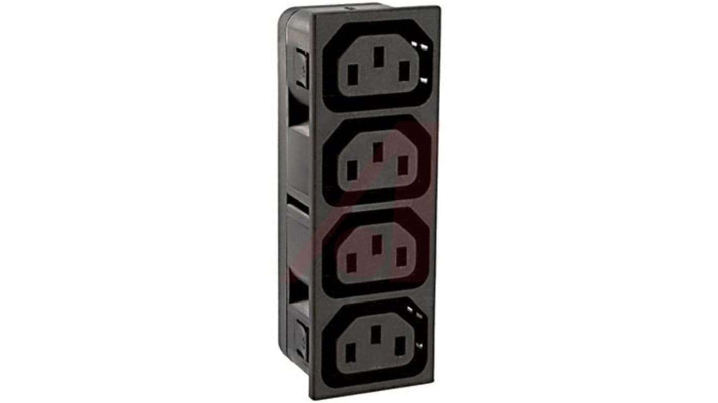 Schurter F插座 IEC连接器, 卡入式安装, 250 V, 10A