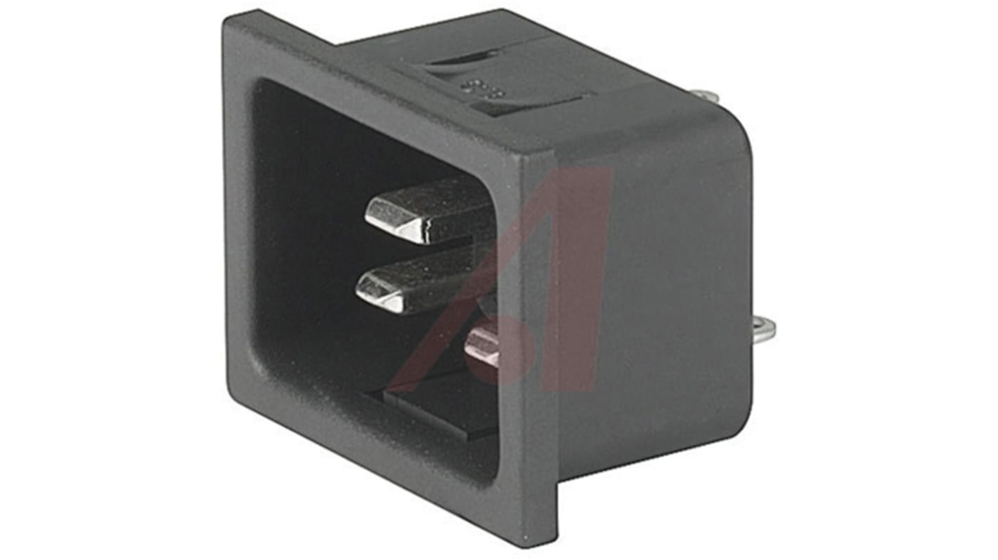 Schurter IEC-Steckverbinder C20 250 V, Gerade, Snap-In, Stecker / 16A, Steckverbinder Ohne Schalter