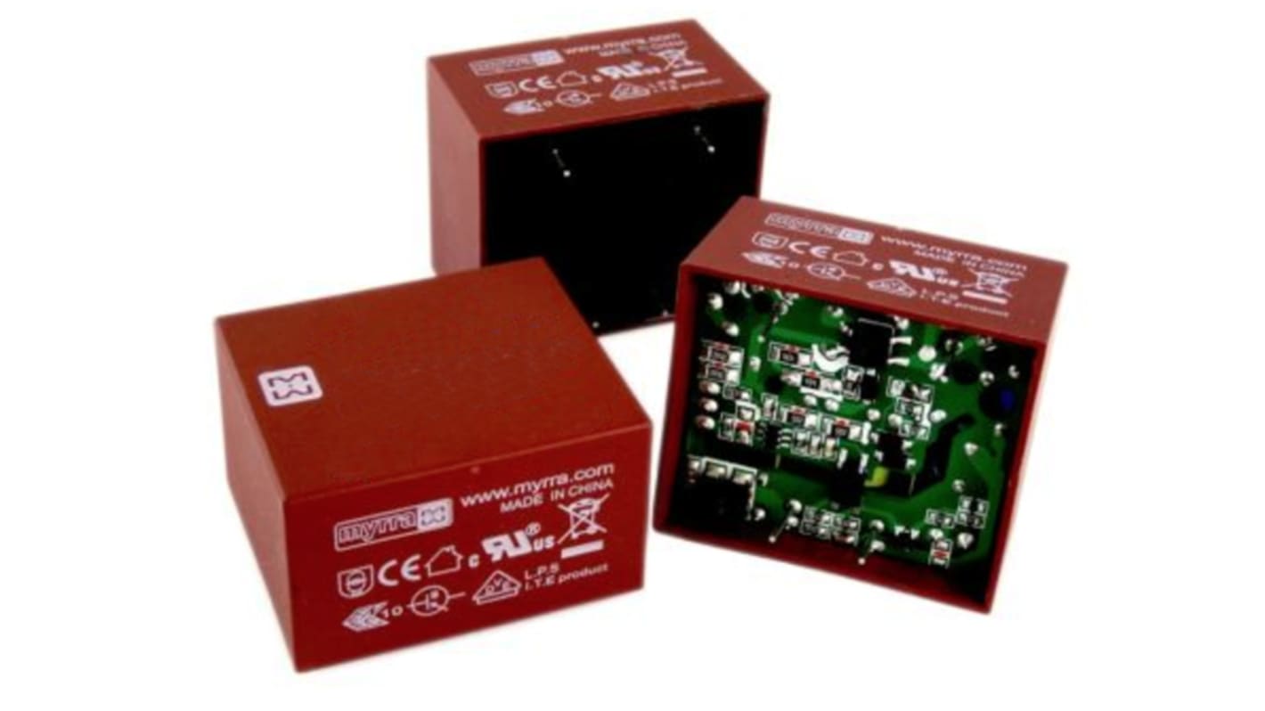 Myrra PCB变压器, 7.5W, 初级120 → 370 V dc, 85 → 265 V ac, 次级24V 直流, 通孔安装
