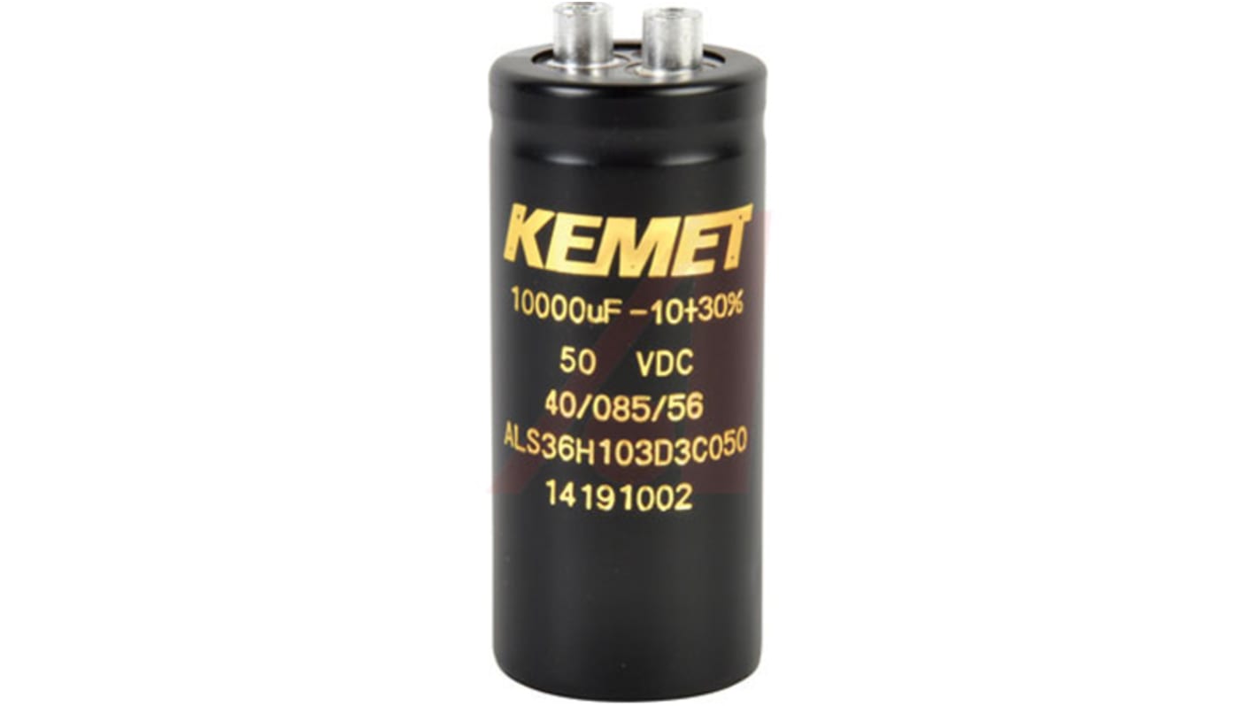 KEMET 10000μF,50V dc コンデンサ, スクリューターミナル -10 → +30%, -40°Cから +85°C