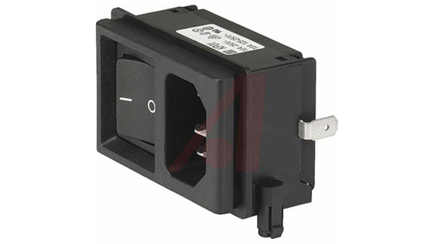 Schurter 10 A, 15 A, 250 V ac Male Screw IEC Filter 2 Pole KP01.1152.11, Quick Connect, Solder None Fuse