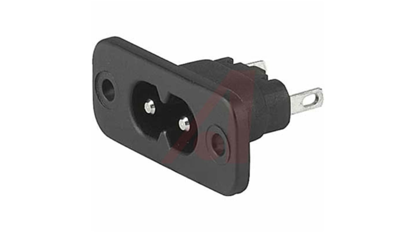 Conector IEC C8 macho Schurter, Recto, Montaje en Panel, 250 V, 2.5A, , con interruptor