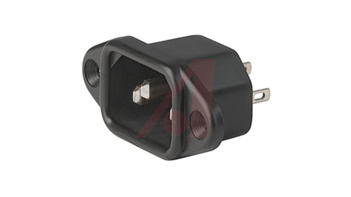 Conector IEC C14 macho Schurter, Recto, Montaje en Panel, 250 V, 10A, , con interruptor
