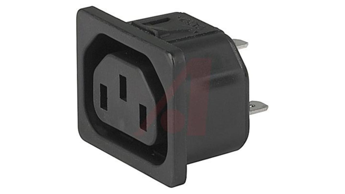 Schurter F Snap-In IEC Connector Socket, 10A, 250 V