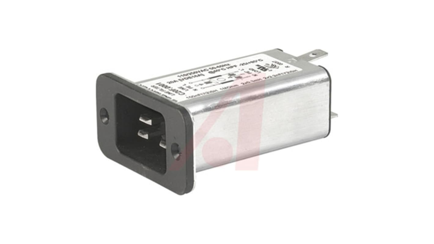 Filtro IEC Schurter con conector C20, 250 V ac, 16 (IEC) A, 20 (UL / CSA) A, 50 (IEC) Hz, 60 (UL / CSA) Hz, , con