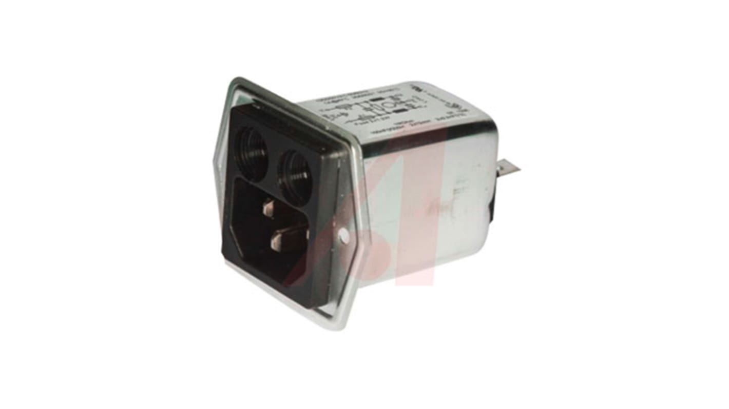 Schurter 1A, 250 V ac Male Screw Filtered IEC Connector 5707.0105.312, Quick Connect 2 Fuse