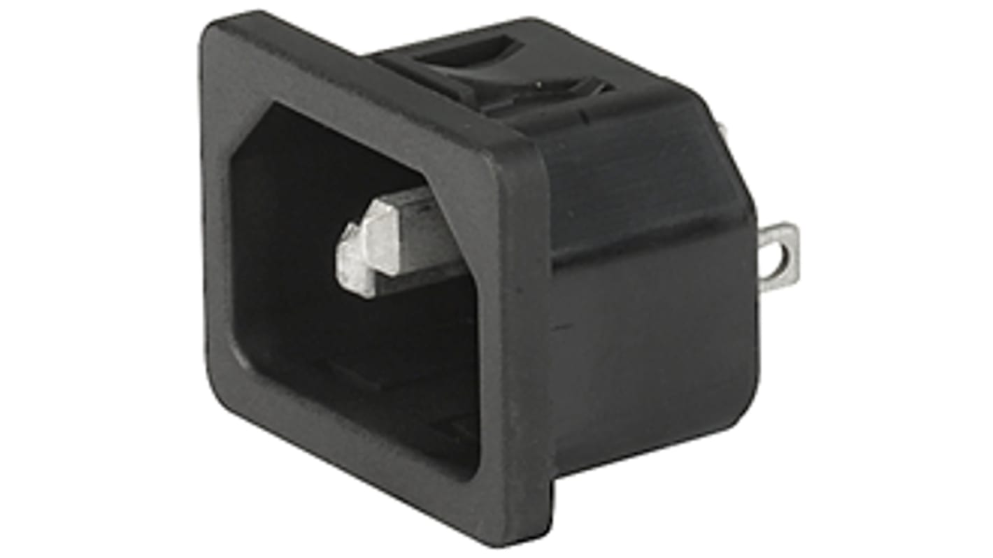 Schurter C14 Snap-In IEC Connector Male, 10A, 250 V