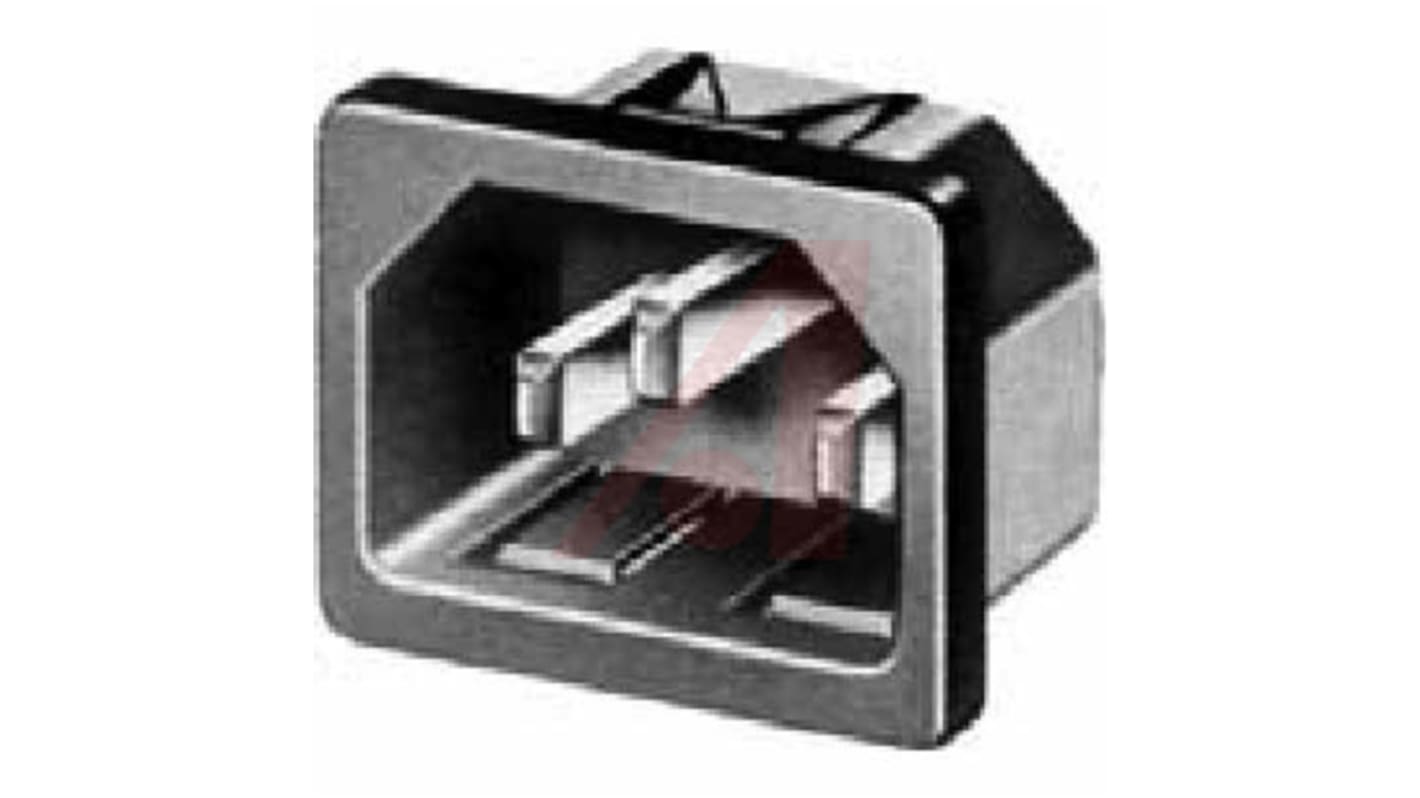 Schurter C14 Snap-In IEC Connector Male, 10A, 250 V