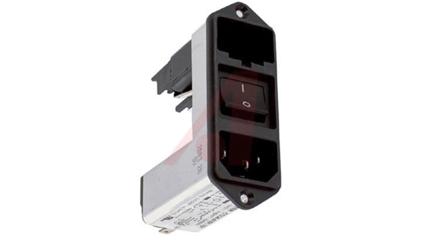 Schurter C14IEC滤波插座, 额定电压125 V 交流，250 V 交流, 额定电流4A, 2 极开关, 螺钉