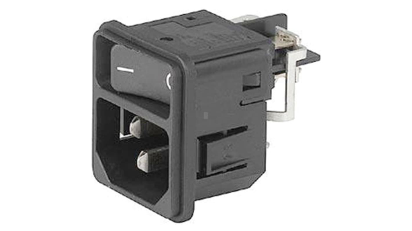Schurter C14, C18 Screw IEC Connector Male, 12A, 250 V ac