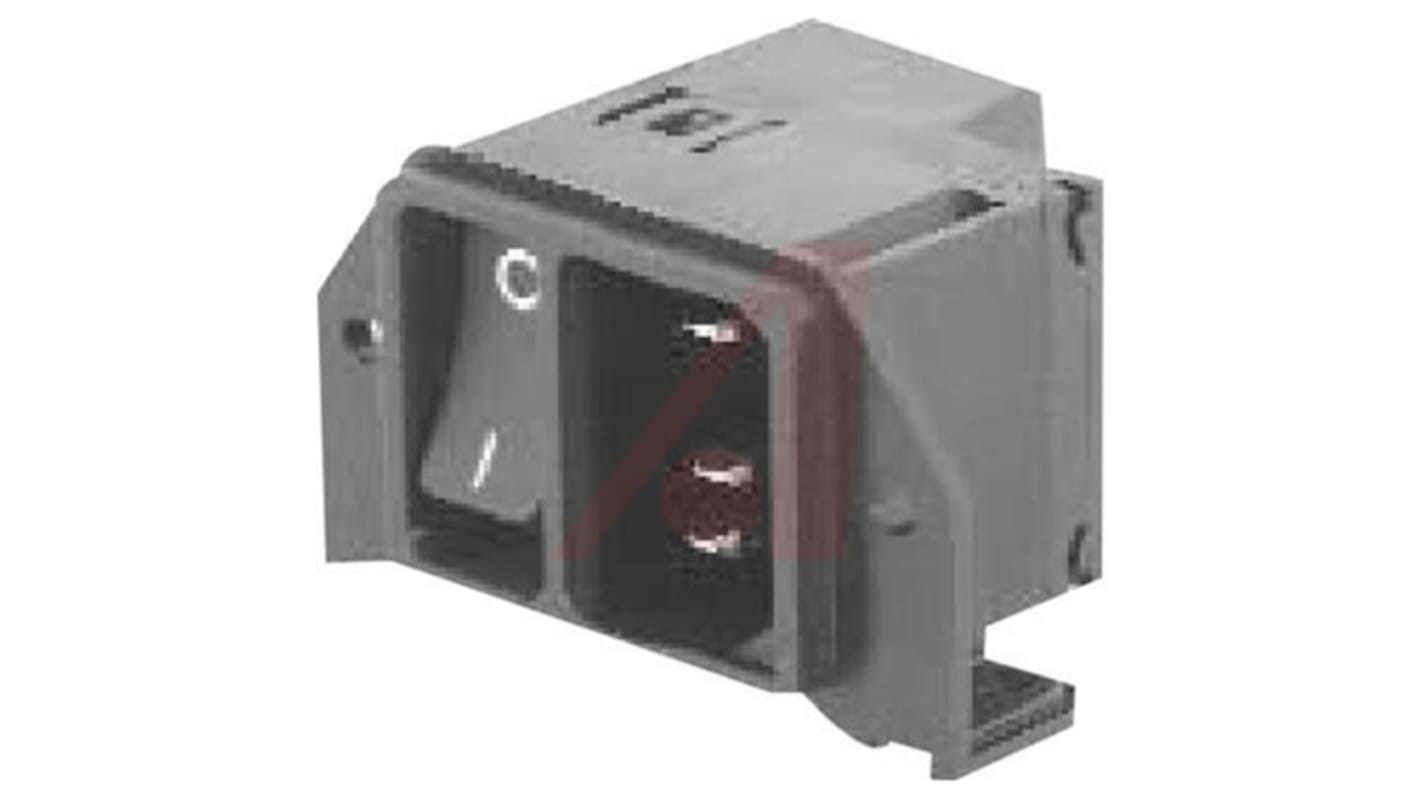 Schurter C14 Panel Mount IEC Connector Male, 1A, 125 V, 250 V