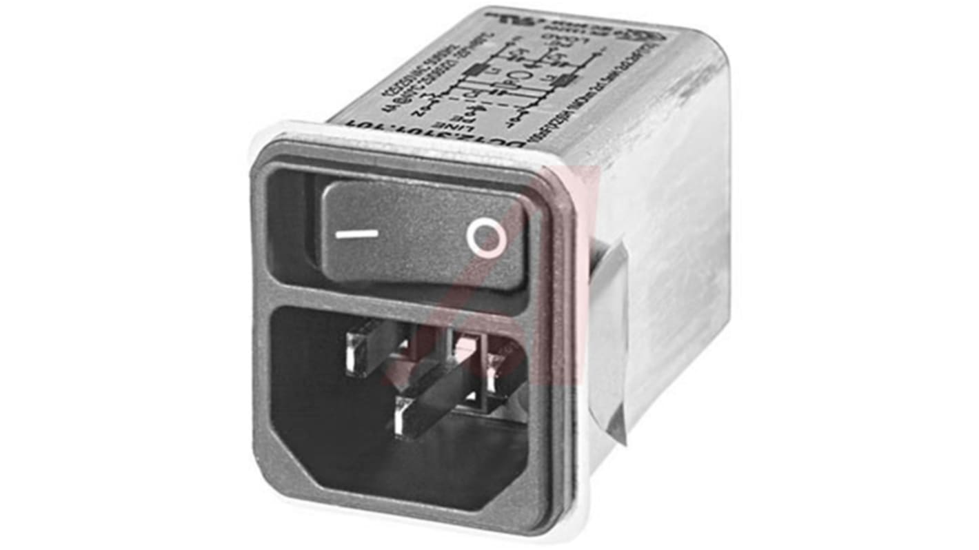 Schurter C14 Snap-In IEC Connector Male, 10A, 125 V, 250 V