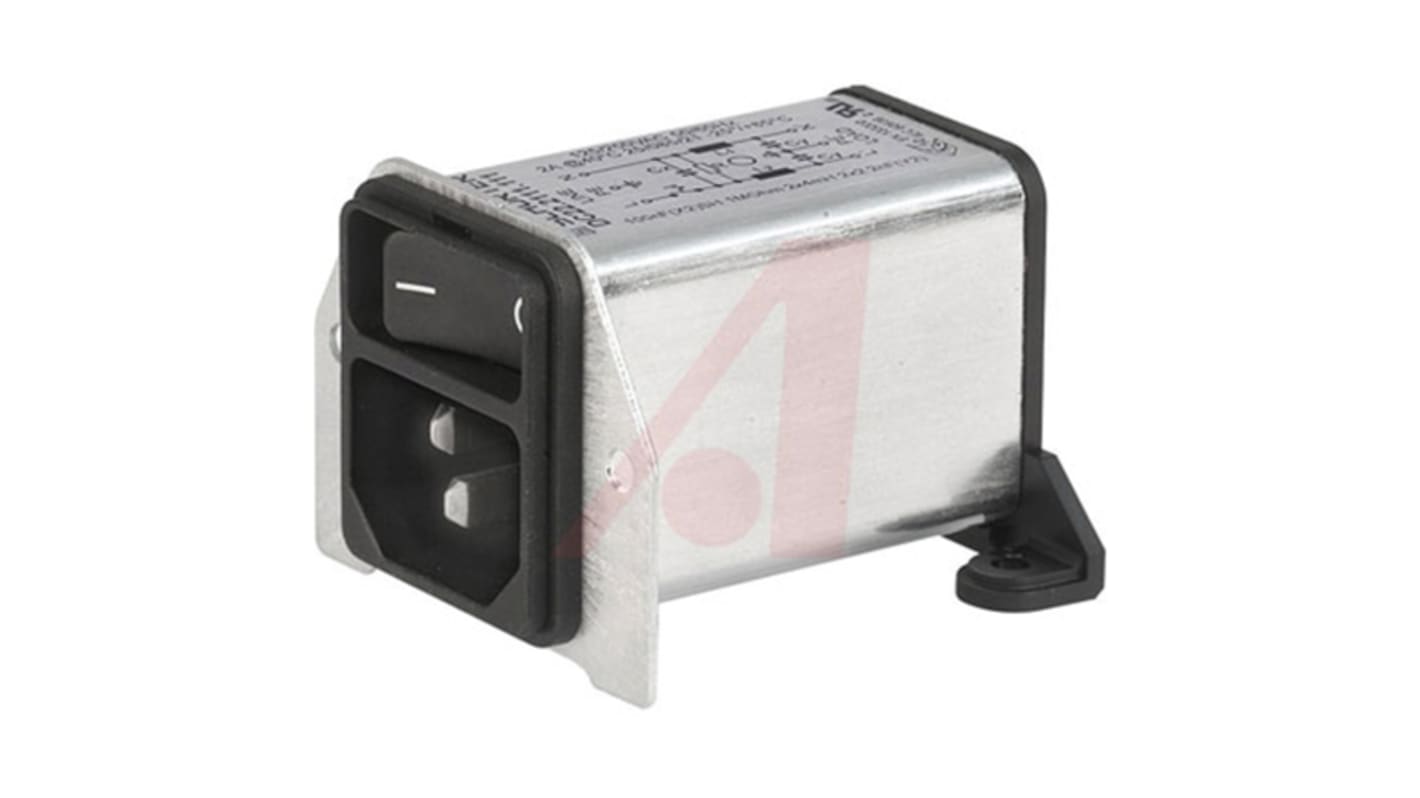 Schurter C14 Panel Mount IEC Connector Male, 1A, 125 V, 250 V