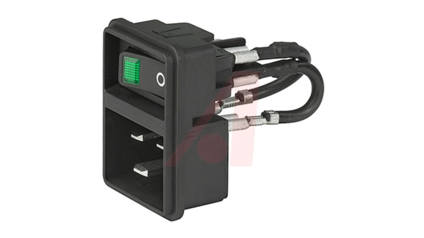 Schurter C20 Snap-In IEC Connector Male, 16A, 250 V