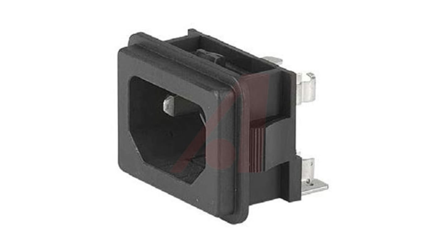 Schurter C14 Snap-In IEC Connector Male, 10A, 125 V, 250 V, Fuse Size 5 x 20mm
