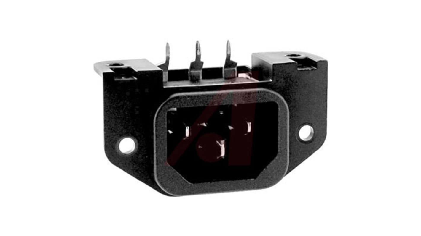 Schurter C14 Panel Mount IEC Connector Male, 10A, 250 V