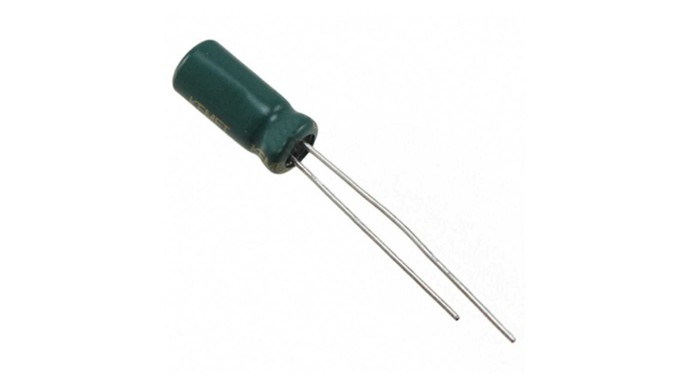Kemet 100μF Electrolytic Capacitor 16V dc, Through Hole - ESC107M016AC3AA