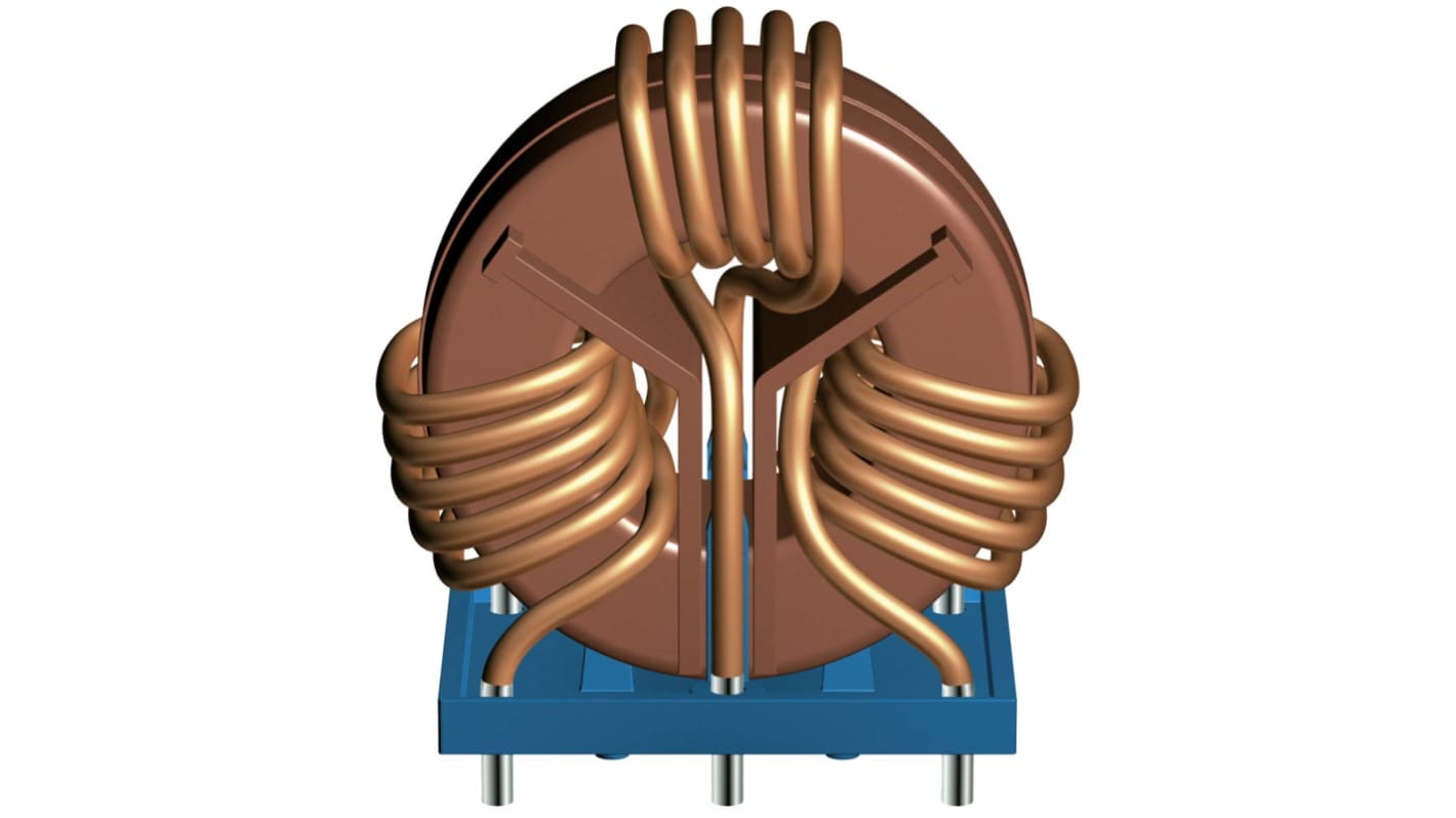 EPCOS 1.5 mH -30 → +50% Ferrite Power Line Choke, Max SRF:10kHz, 20A Idc, 4.2mΩ Rdc 350 V ac, B82747E