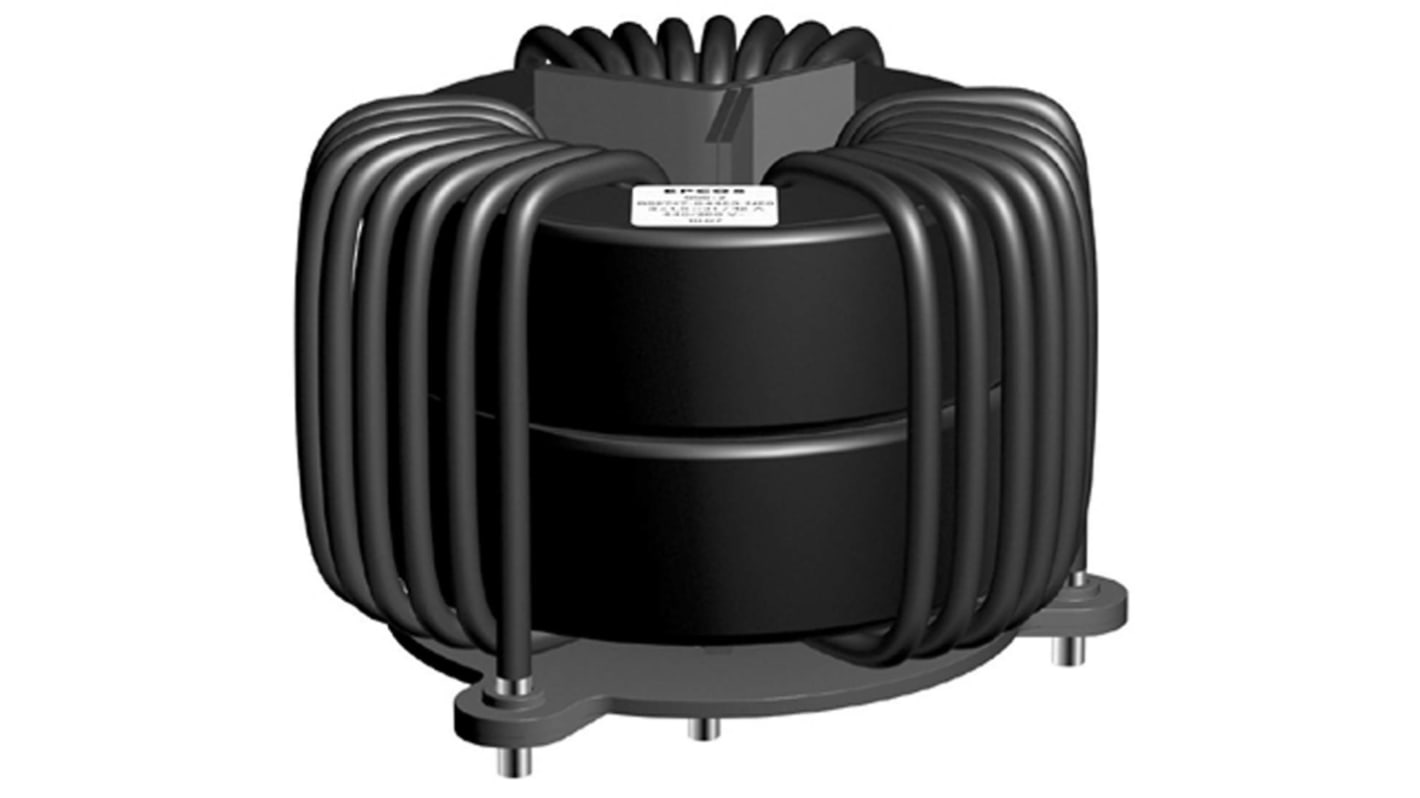 EPCOS 950 μH ±30% Ferrite Leaded Inductor, Max SRF:100kHz, 31A Idc, 1.5mΩ Rdc 250 V ac, B82747S