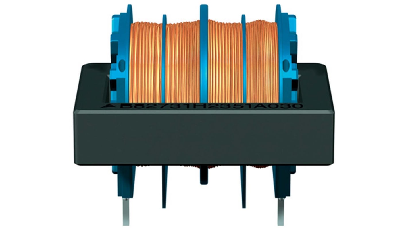 EPCOS 100 mH -30 → +50% Ferrite Power Line Choke, Max SRF:10kHz, 350mA Idc, 4.5Ω Rdc 250 V ac, B82731H