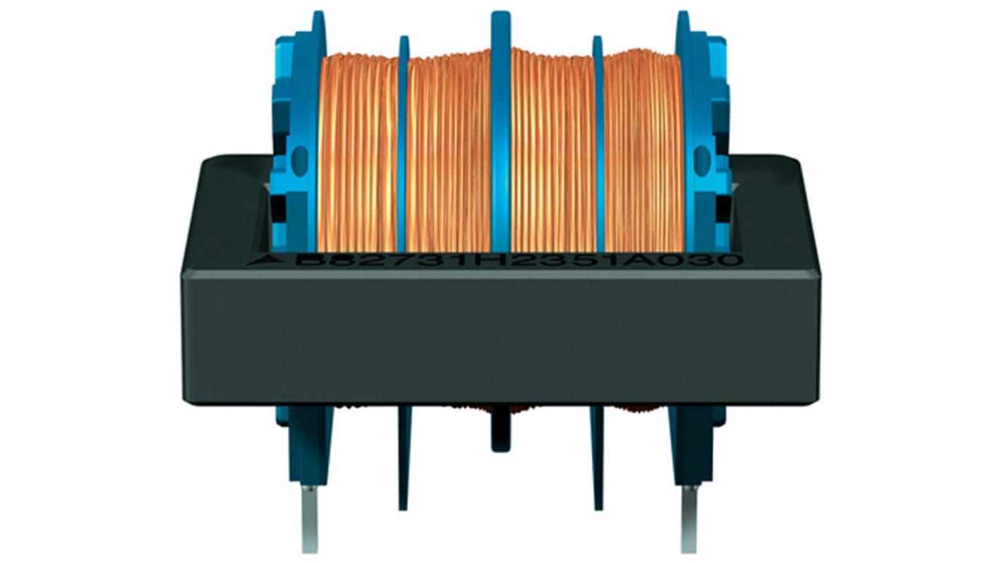 EPCOS 15 mH -30 → +50% Ferrite Common Mode Choke, Max SRF:10kHz, 900mA Idc, 600mΩ Rdc, B82731H