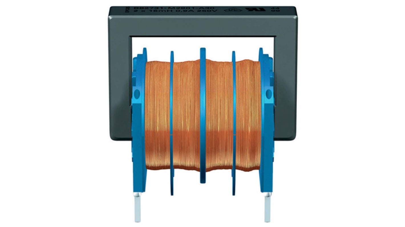 Bobina de arresto EPCOS, 3,3 mH -30 → +50%, Ferrita, SRF máxima:10kHz, Idc:1.8A, Rdc:140mΩ, 250 V ac