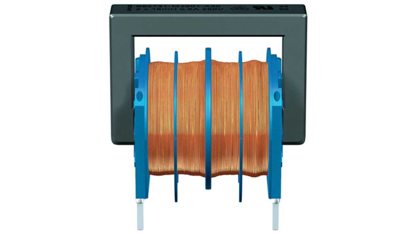 EPCOS 47 mH -30 → +50% Ferrite Power Line Choke, Max SRF:10kHz, 500mA Idc, 2Ω Rdc 250 V ac, B82731M